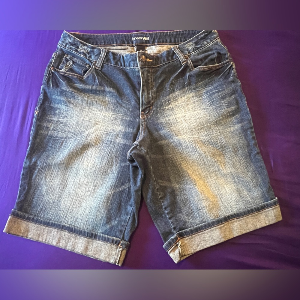 Lane Bryant Stretch Denim Rolled Cuff Shorts